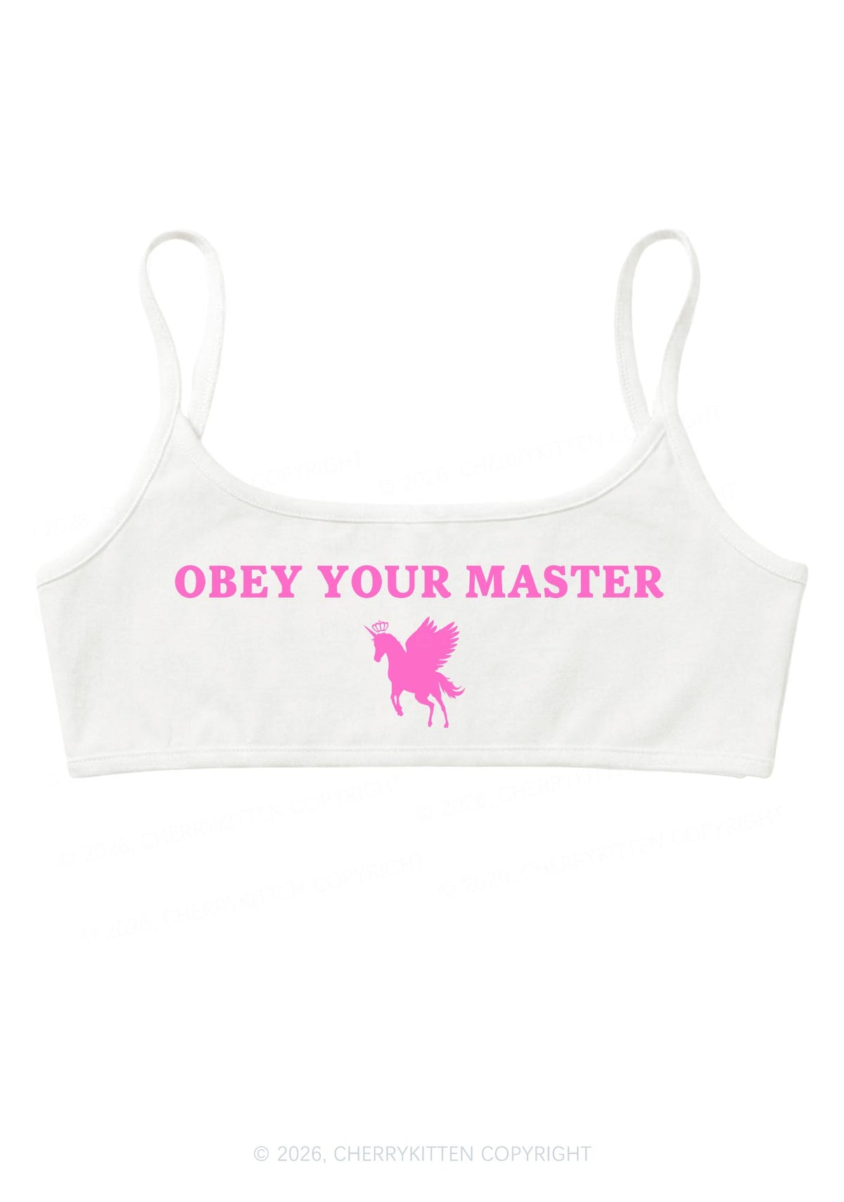 Obey Your Master Unicorn Y2K Super Crop Cami Cherrykitten