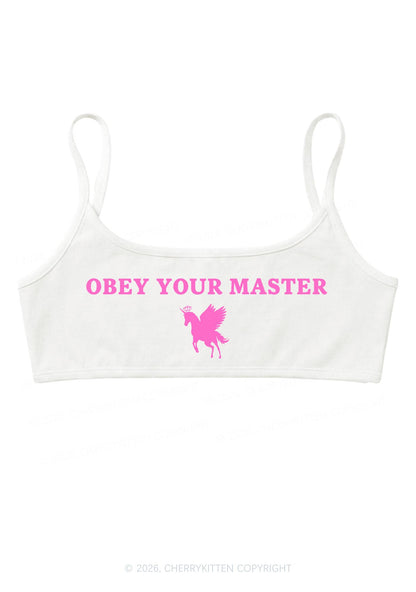Obey Your Master Unicorn Y2K Super Crop Cami Cherrykitten