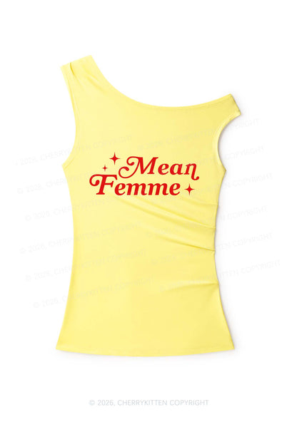 Mean Femme Pride Y2K Off Shoulder Tank Top Cherrykitten