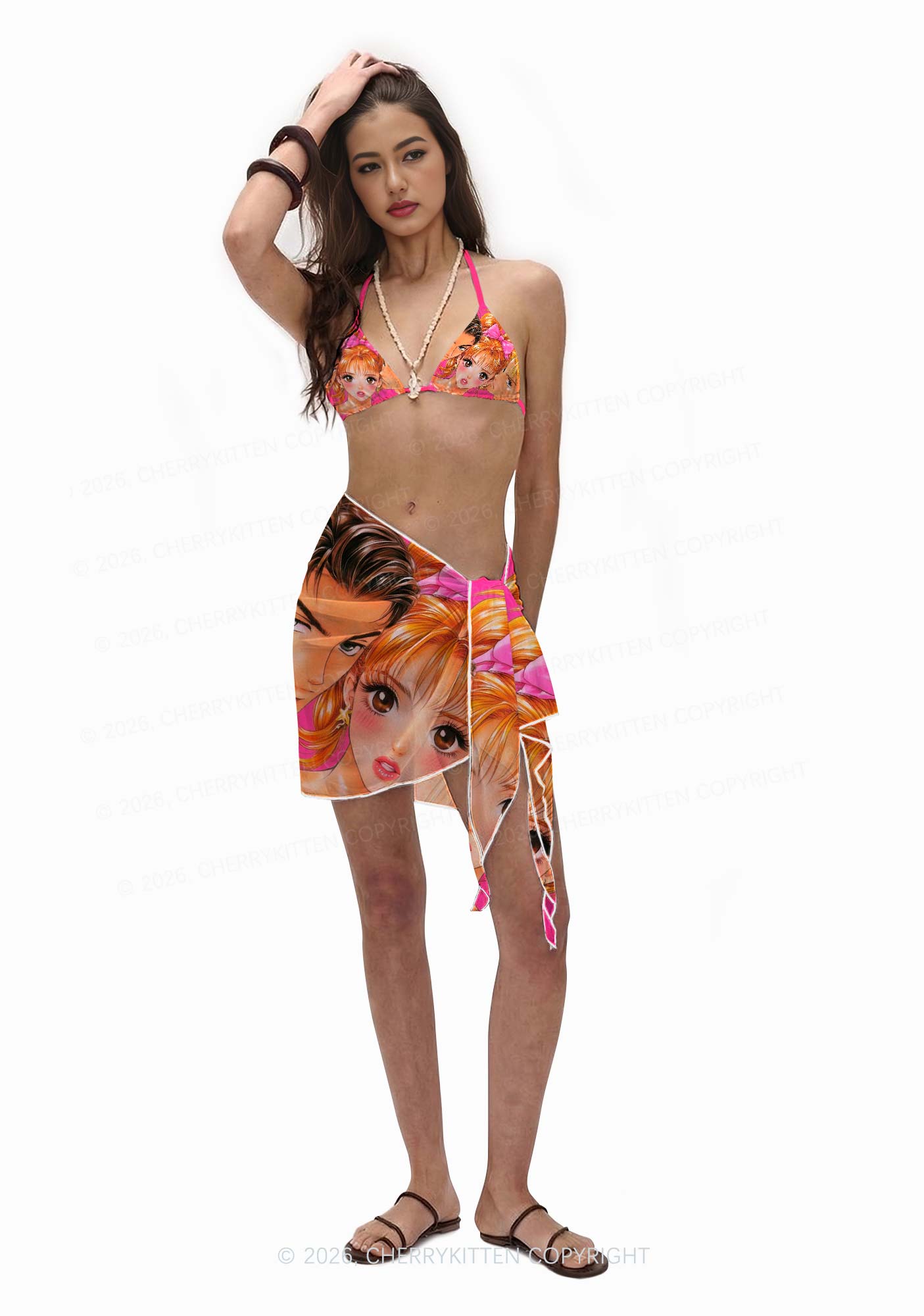 Love Triangle Y2K Print Bikini Set Cherrykitten