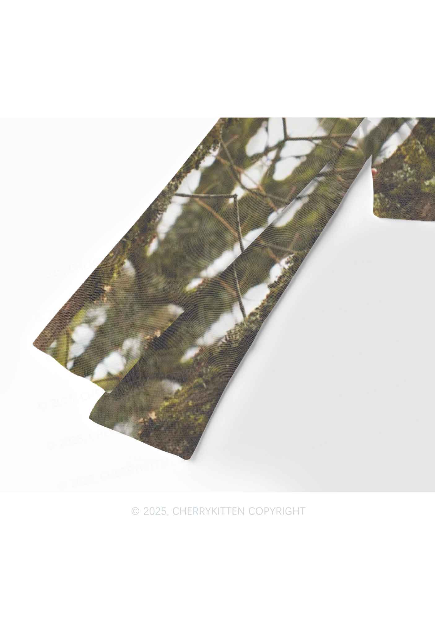 Custom Face Y2K Mesh Long Sleeve Crop Top Cherrykitten