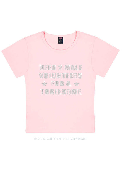 Rhinestone Need Two Male Volunteers Y2K Baby Tee Cherrykitten