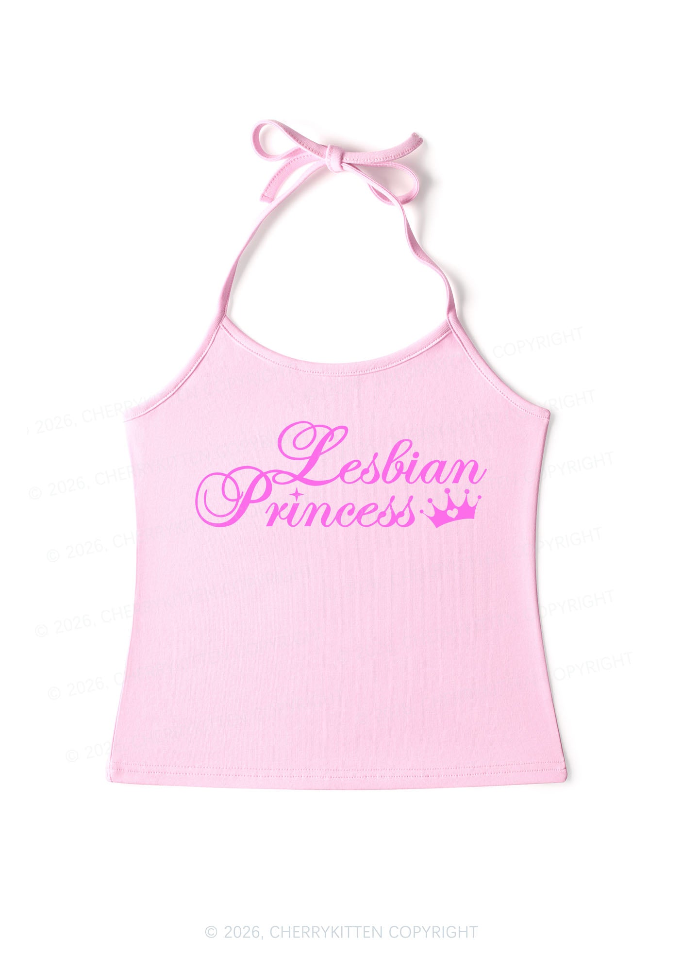 Lesbian Princess Pride Y2K Halter Neck Cami Cherrykitten