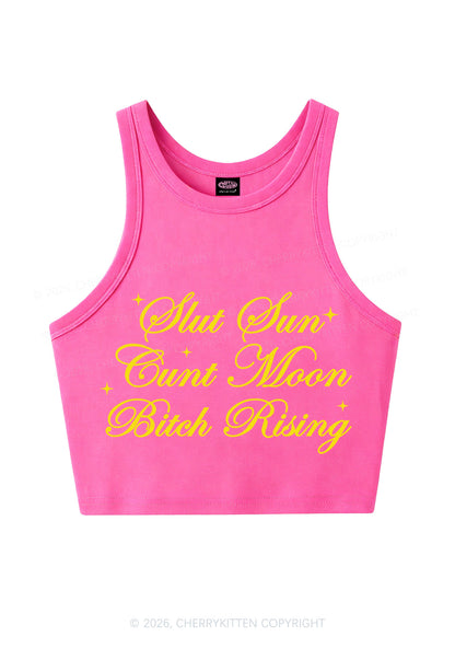 Slxt Sun Cxxt Moon Bxtch Rising Y2K Crop Tank Top Cherrykitten