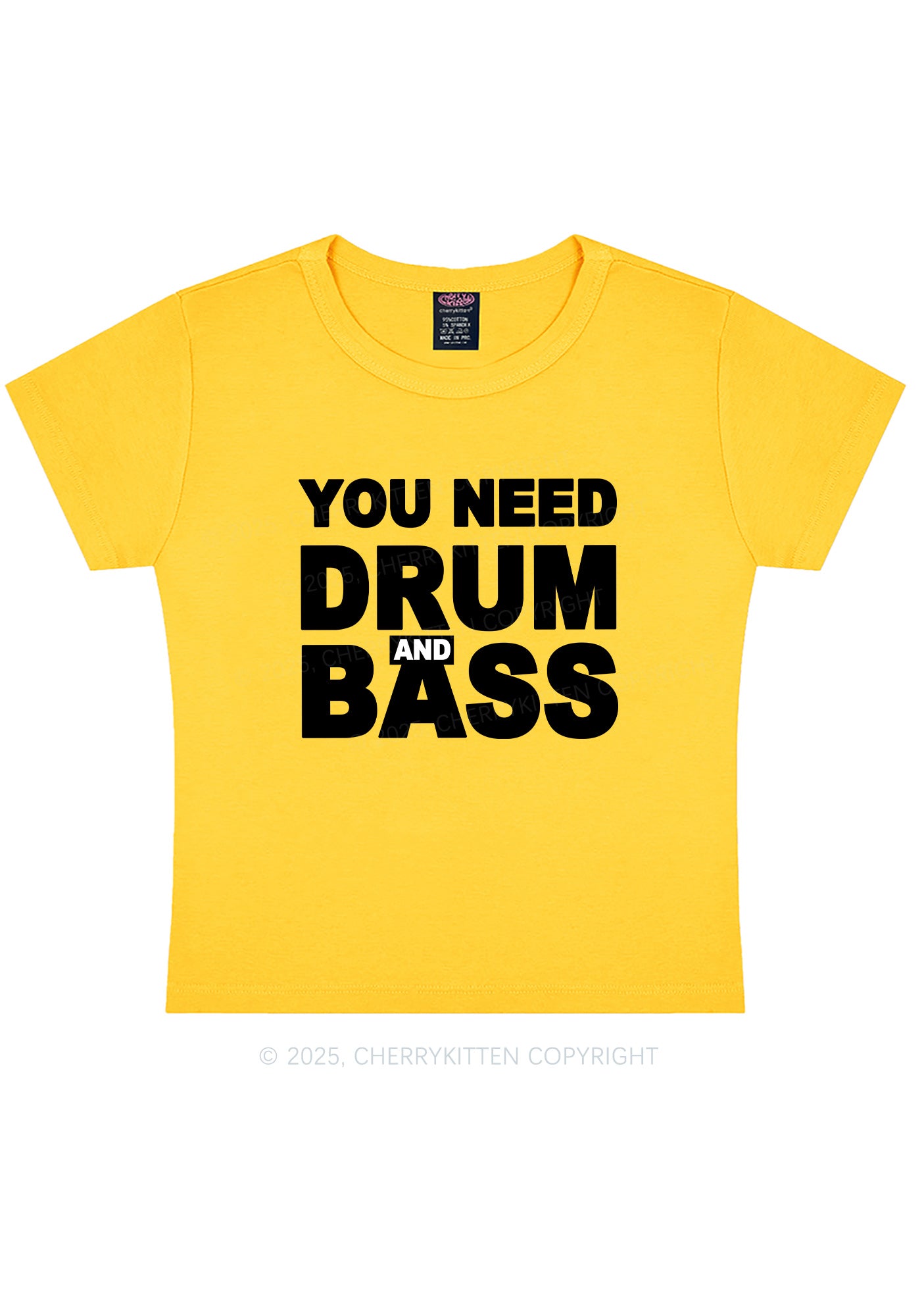 Need Drum And Bass Y2K Baby Tee Cherrykitten