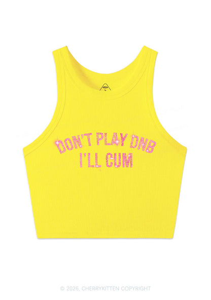 Rhinestone Dont Play DNB Y2K Crop Tank Top Cherrykitten