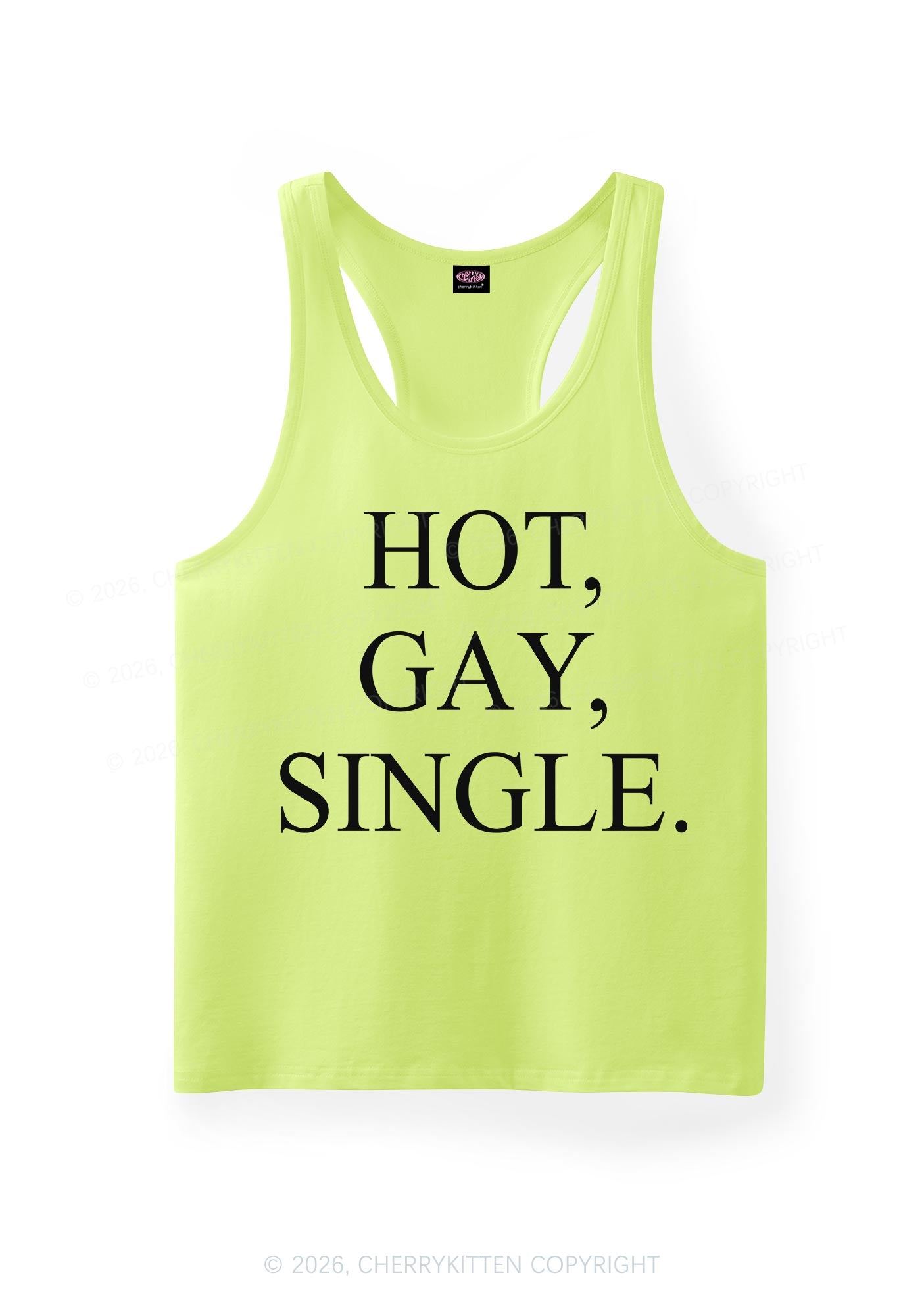 Hot Gay Single Pride Y2K Men Racerback Tank Top Cherrykitten