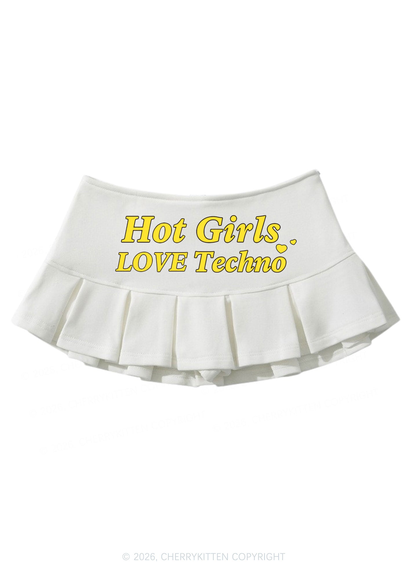 Hot Girls Love Techno Y2K Mini Pleated Skirts Cherrykitten