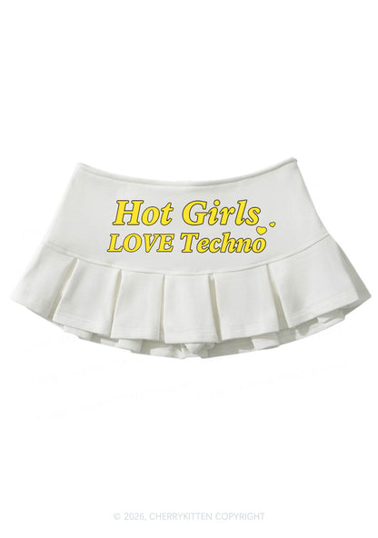 Hot Girls Love Techno Y2K Mini Pleated Skirts Cherrykitten