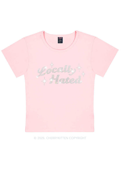 Rhinestone Locally Hated Y2K Baby Tee Cherrykitten