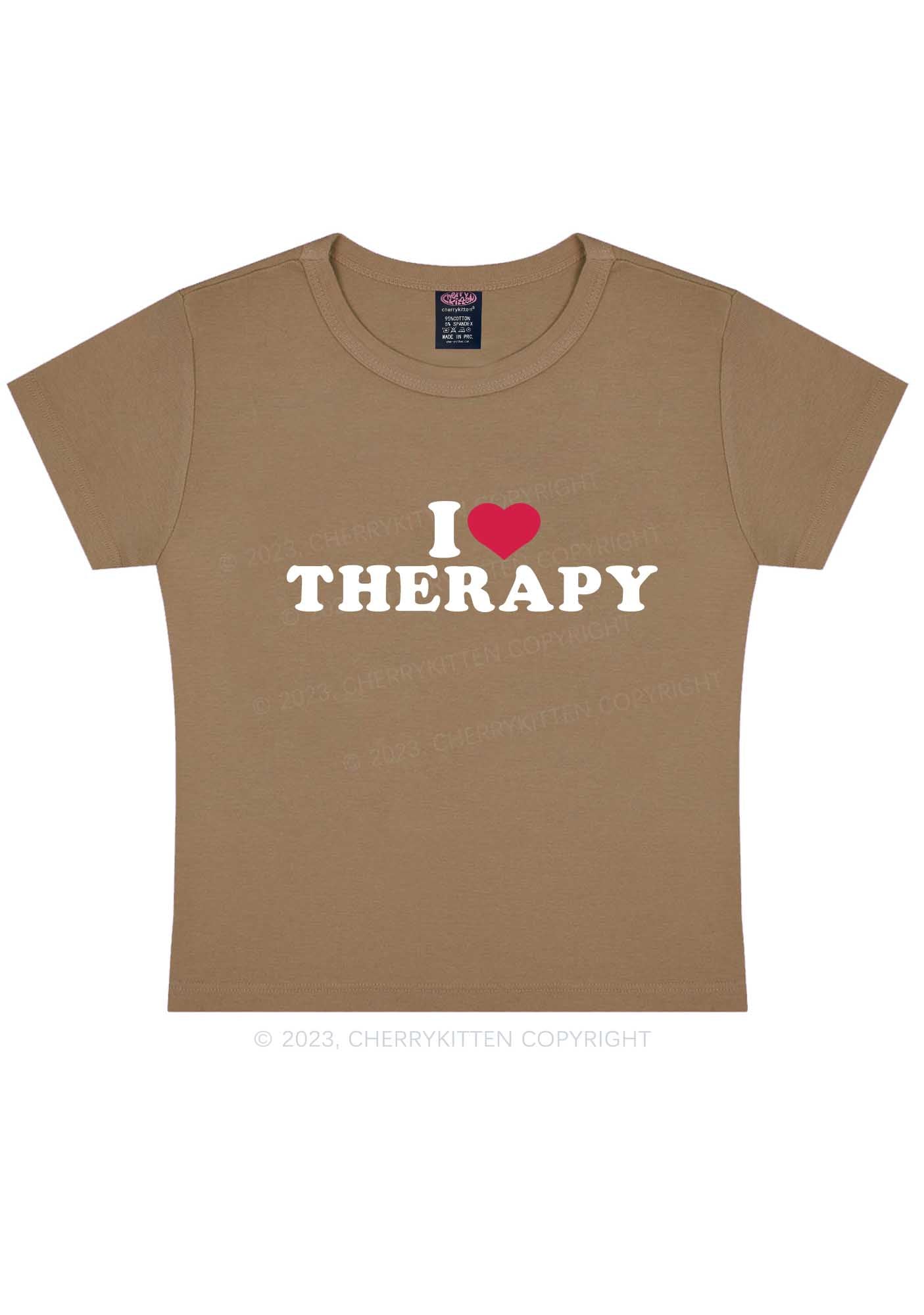 I Love Therapy Y2K Baby Tee Cherrykitten