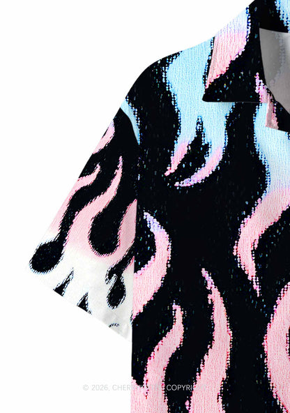 Trans Flame Pride Y2K Print Hawaiian Shirt Cherrykitten