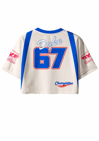 Blue Dyke Pride Y2K Crop Sport Jersey Shirts Cherrykitten