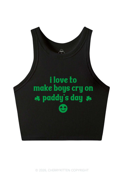 Make Boys Cry On Paddys Day St Patricks Y2K Crop Tank Top Cherrykitten