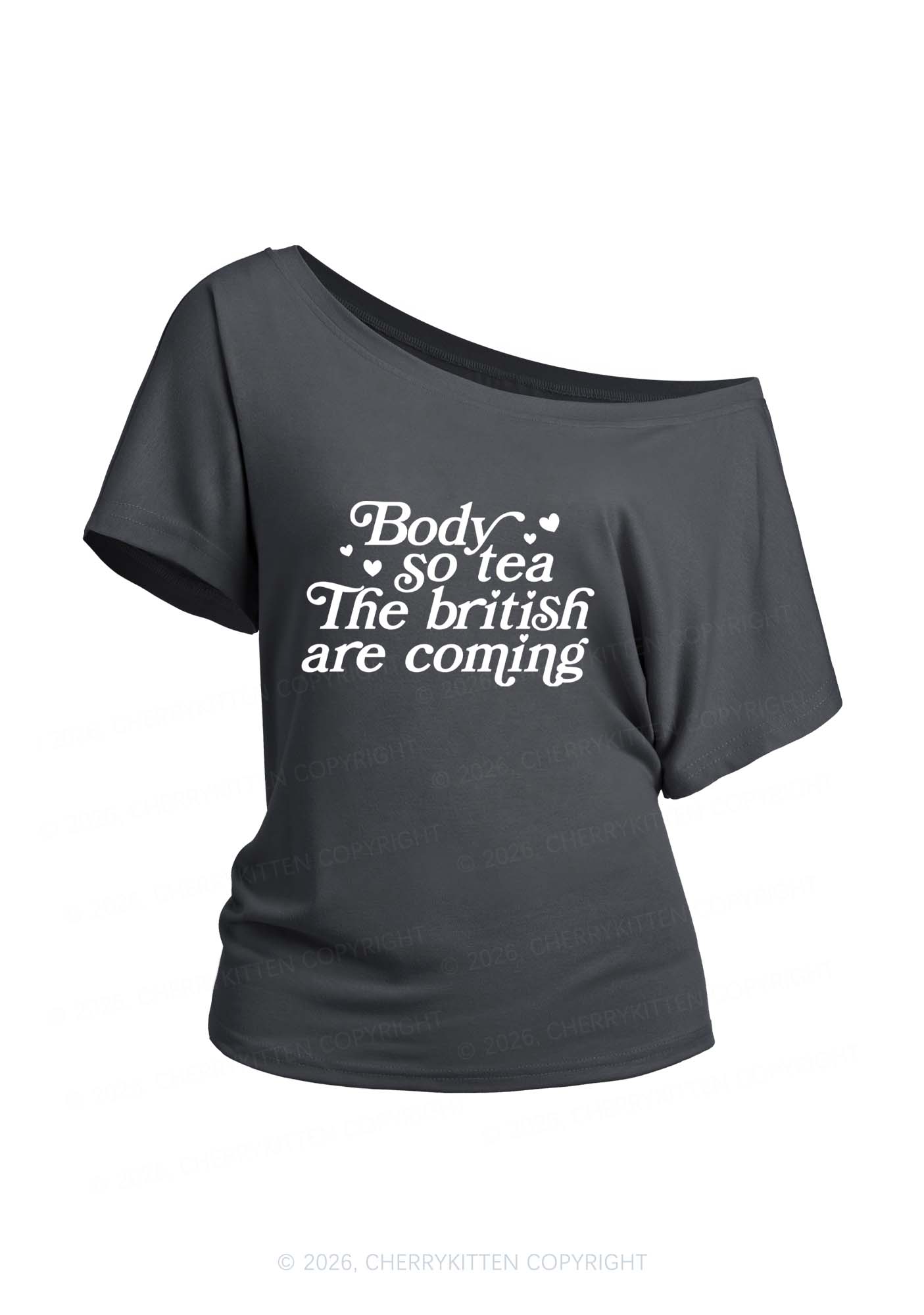 The British Are Coming Y2K Off Shoulder Tee Cherrykitten