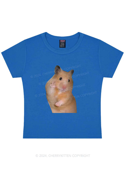 Peace Hamster Y2K Baby Tee Cherrykitten