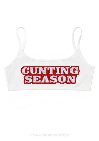 Glitter Cxxting Season Y2K Super Crop Cami Cherrykitten
