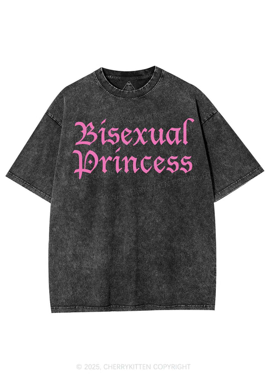Bisexual Princess Pride Y2K Shirts Washed Tee Cherrykitten