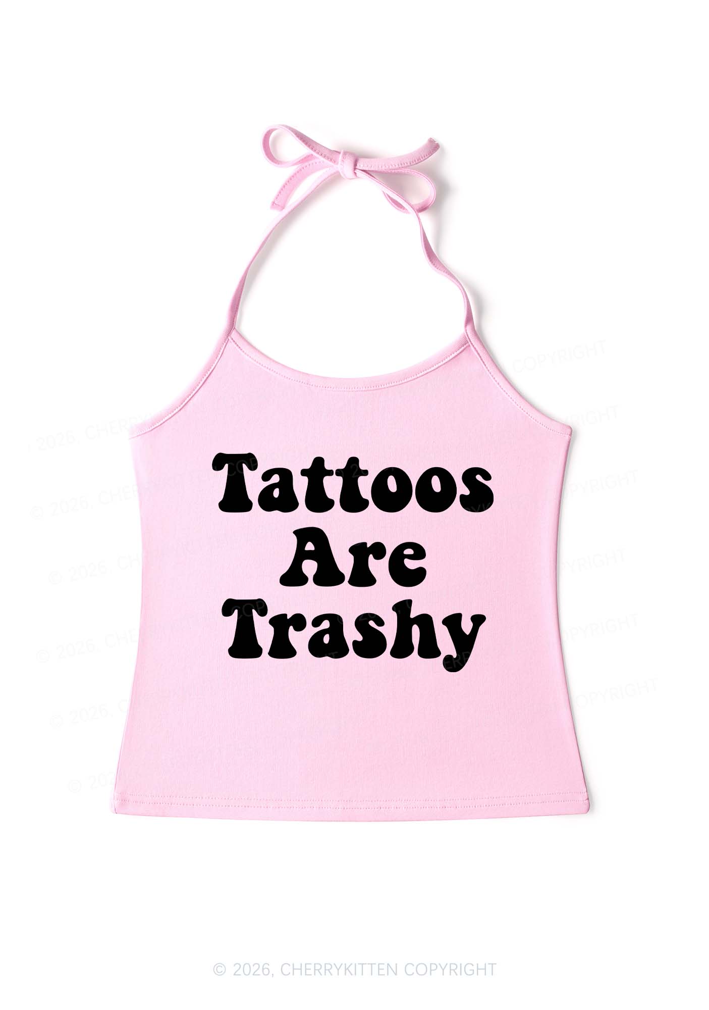 Tattoos Are Trashy Y2K Halter Neck Cami Cherrykitten