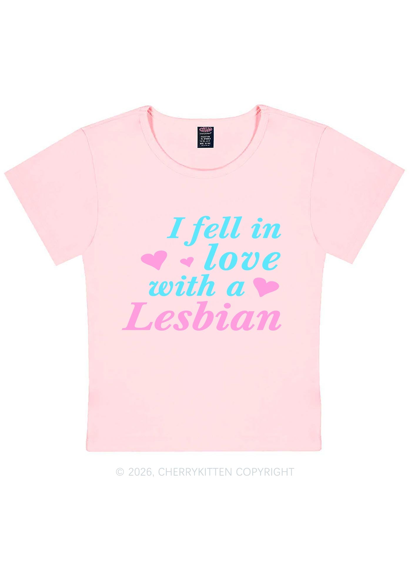 I Fell In Love With Lesbian Pride Y2K Baby Tee Cherrykitten