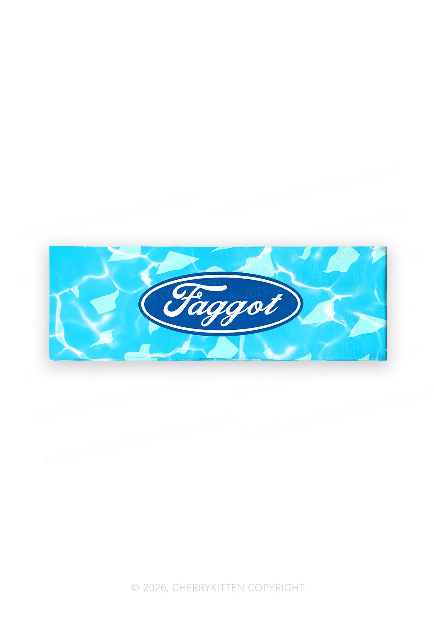 Blue Faggot Pride Y2K Print Headband Cherrykitten