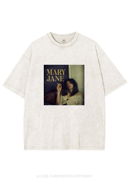 Smoking Woman Y2K Washed Tee Cherrykitten