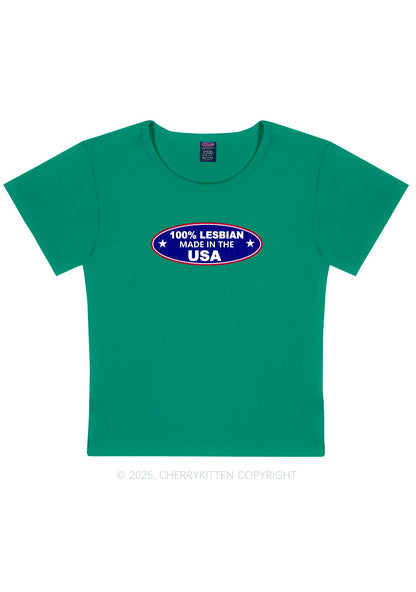 Lesbian Made In USA Y2K Baby Tee Cherrykitten