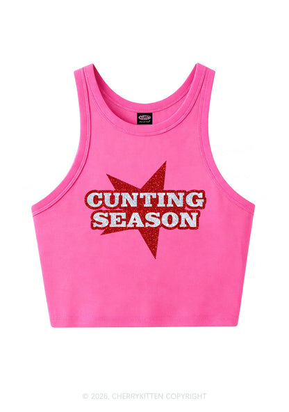 Glitter Cxxting Season Y2K Crop Tank Top Cherrykitten