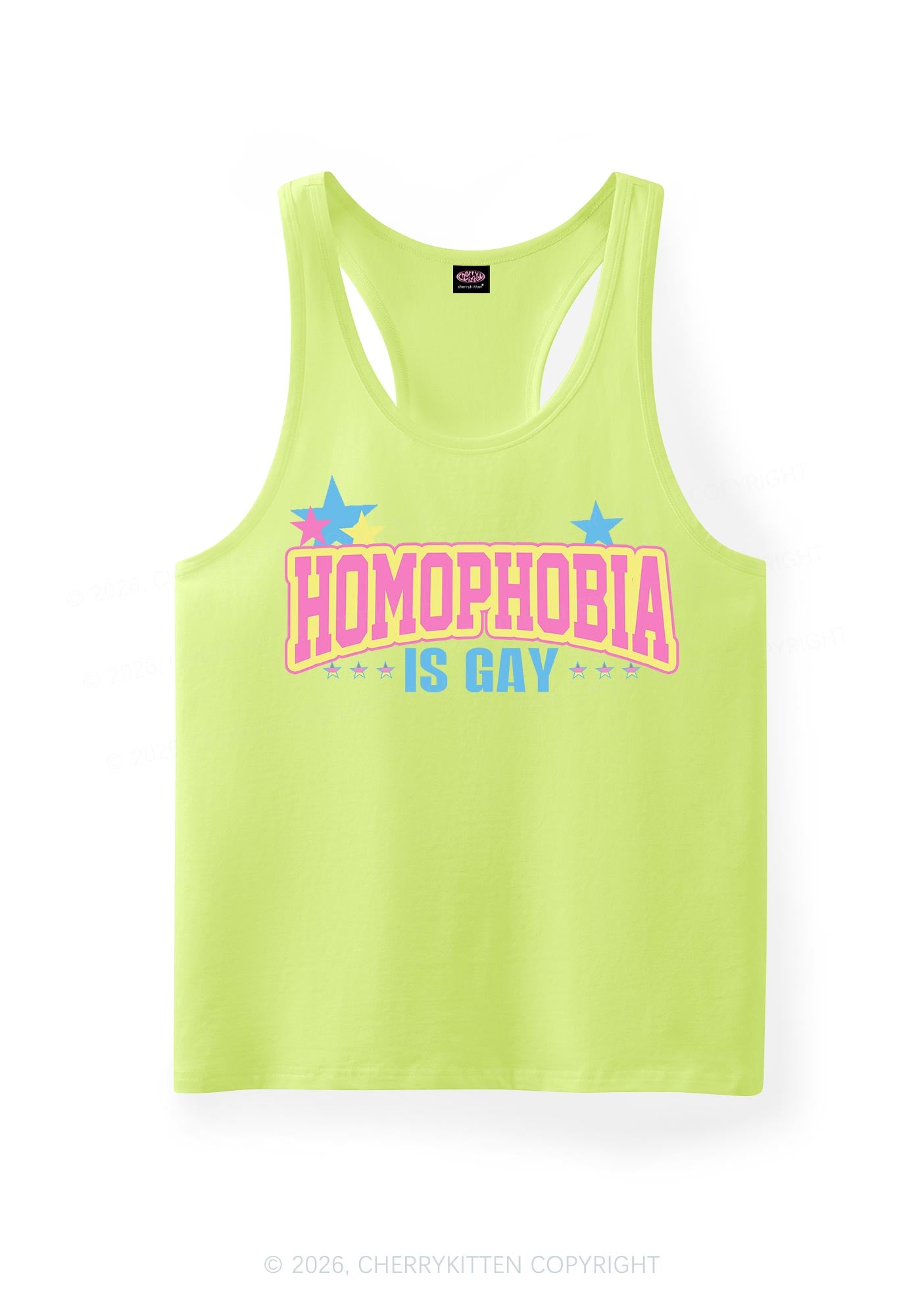 Homophobia Is Gay Pride Y2K Men Racerback Tank Top Cherrykitten