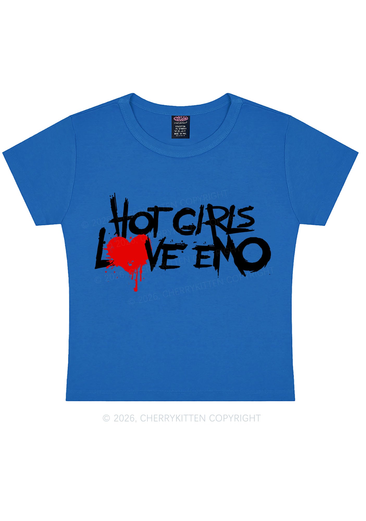 Hot Girls Love Emo Y2K Baby Tee Cherrykitten