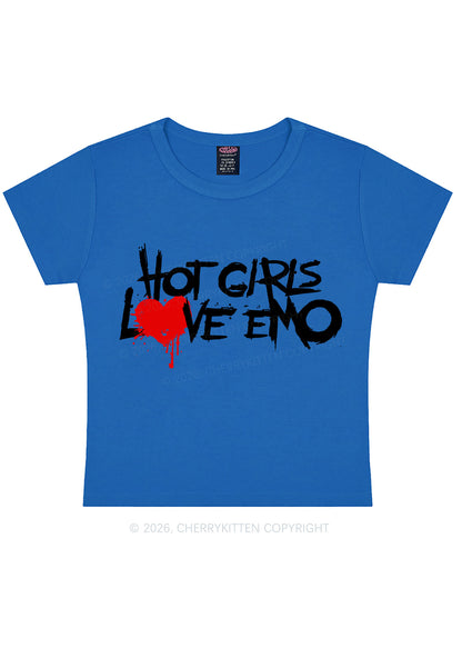 Hot Girls Love Emo Y2K Baby Tee Cherrykitten