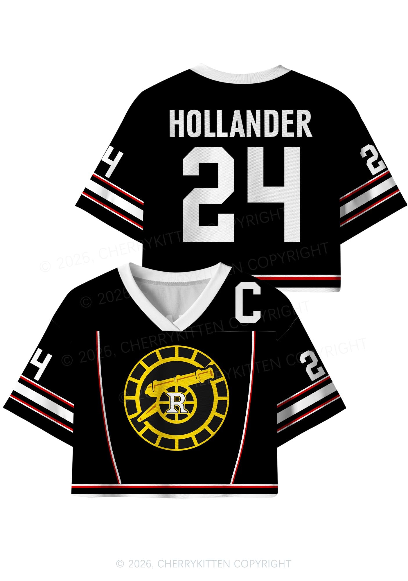 Black Gold HR Y2K Crop Sport Jersey Shirts Cherrykitten