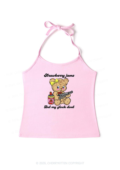 Strawberry Jams Bear Y2K Halter Neck Cami Cherrykitten