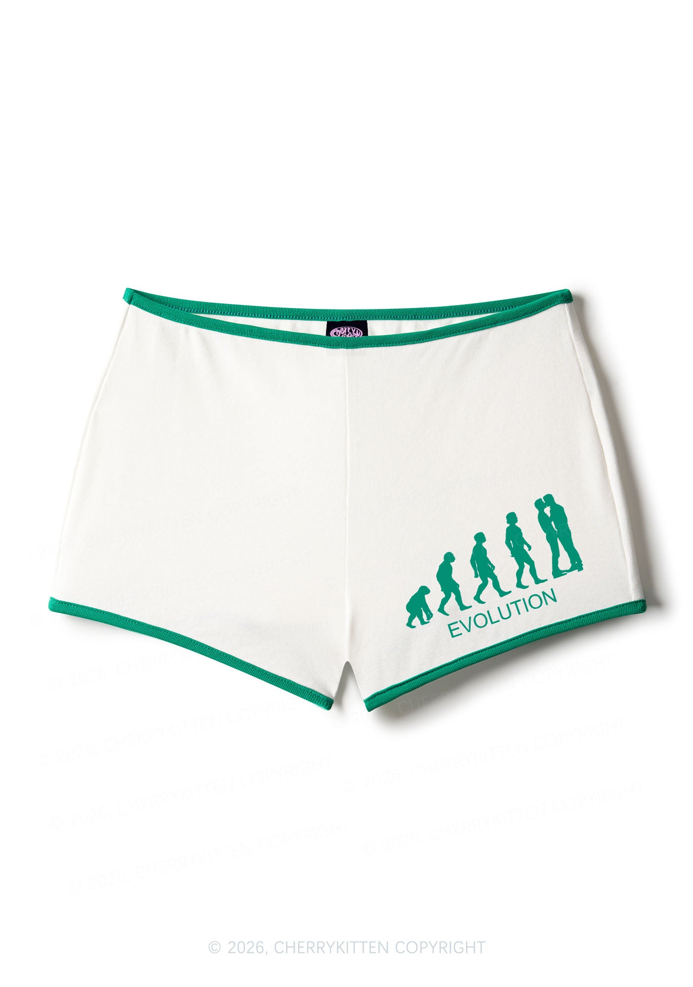 Gay Evolution Pride Y2K Booty Shorts Cherrykitten
