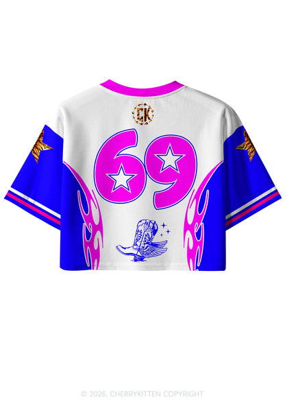 I Will Succeed Because I Am Insane Y2K Crop Sport Jersey Shirts Cherrykitten