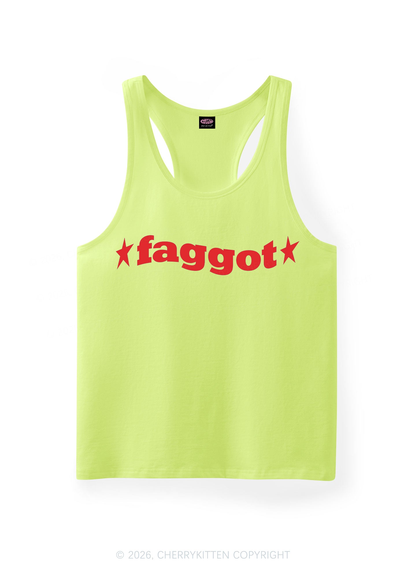 Red Faggot Pride Y2K Men Racerback Tank Top Cherrykitten