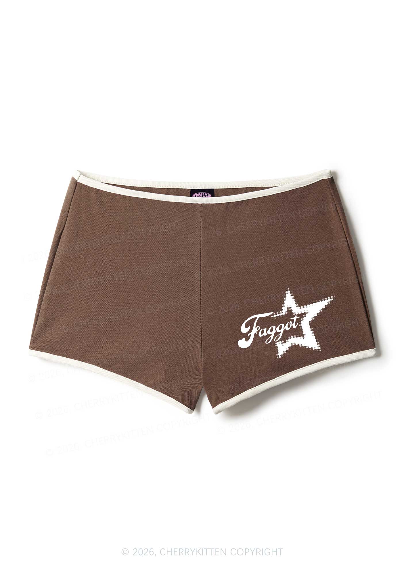 Retro Star Faggot Pride Y2K Booty Shorts Cherrykitten