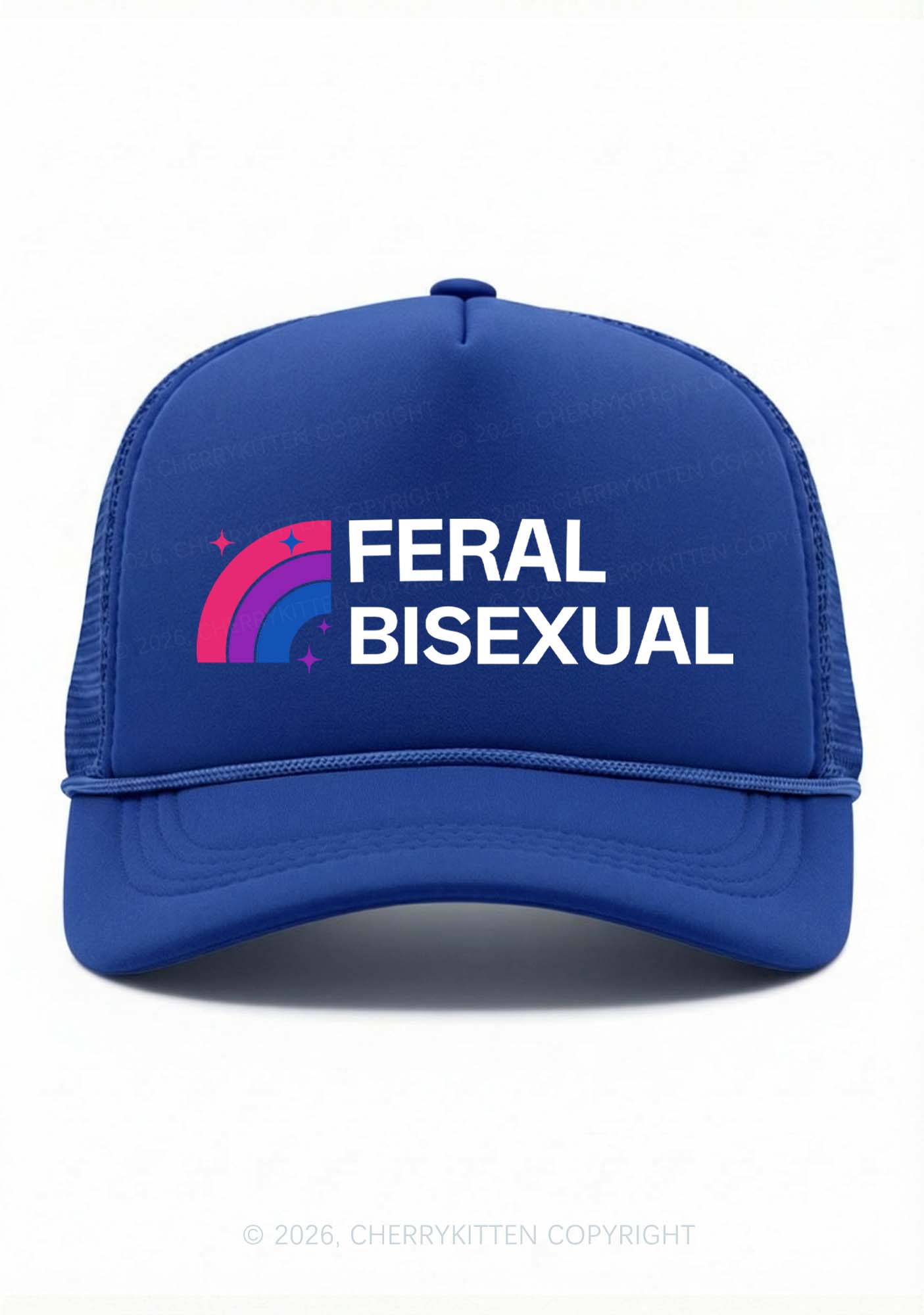 Feral Bisexual Pride Y2K Trucker Hat Cherrykitten