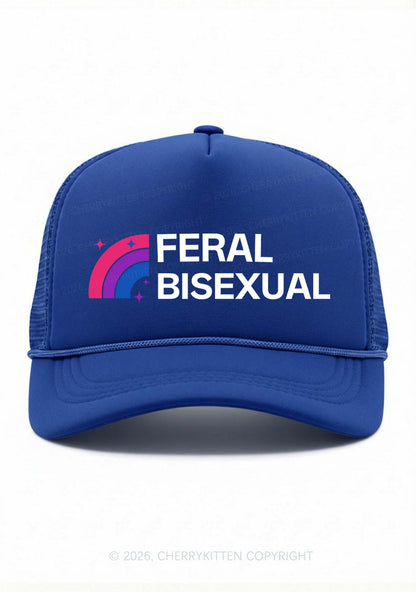 Feral Bisexual Pride Y2K Trucker Hat Cherrykitten