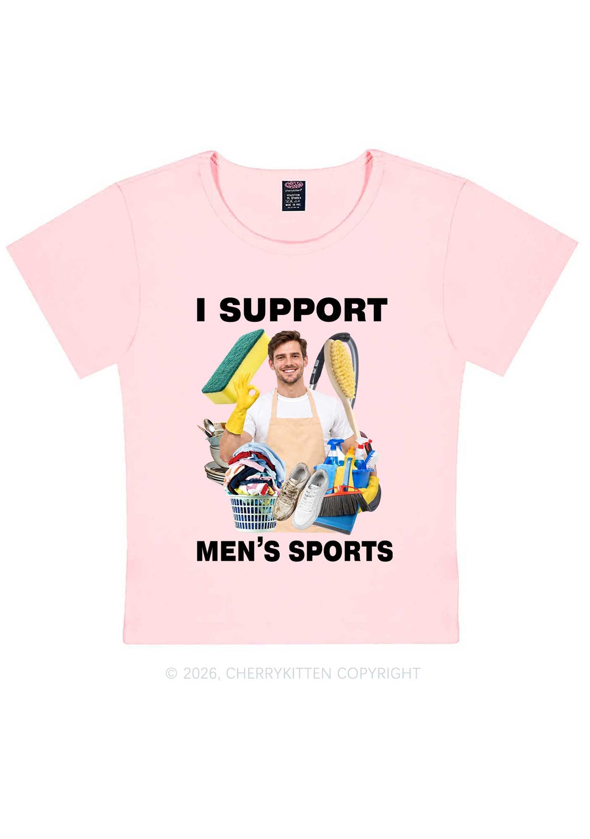 I Support Mens Sports Y2K Baby Tee Cherrykitten