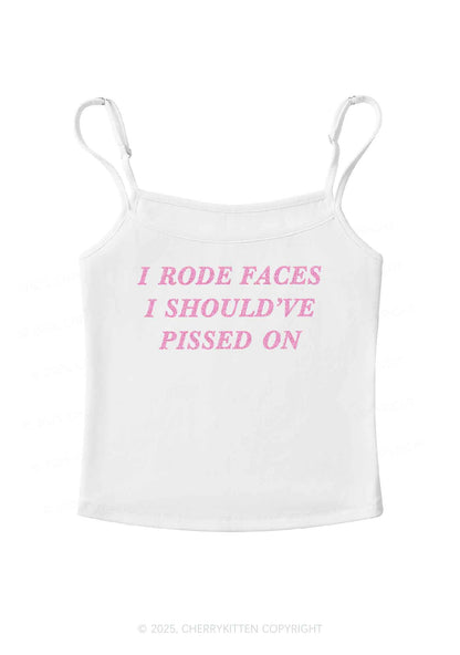 Glitter I Rode Faces Y2K Spaghetti Strap Cami Cherrykitten