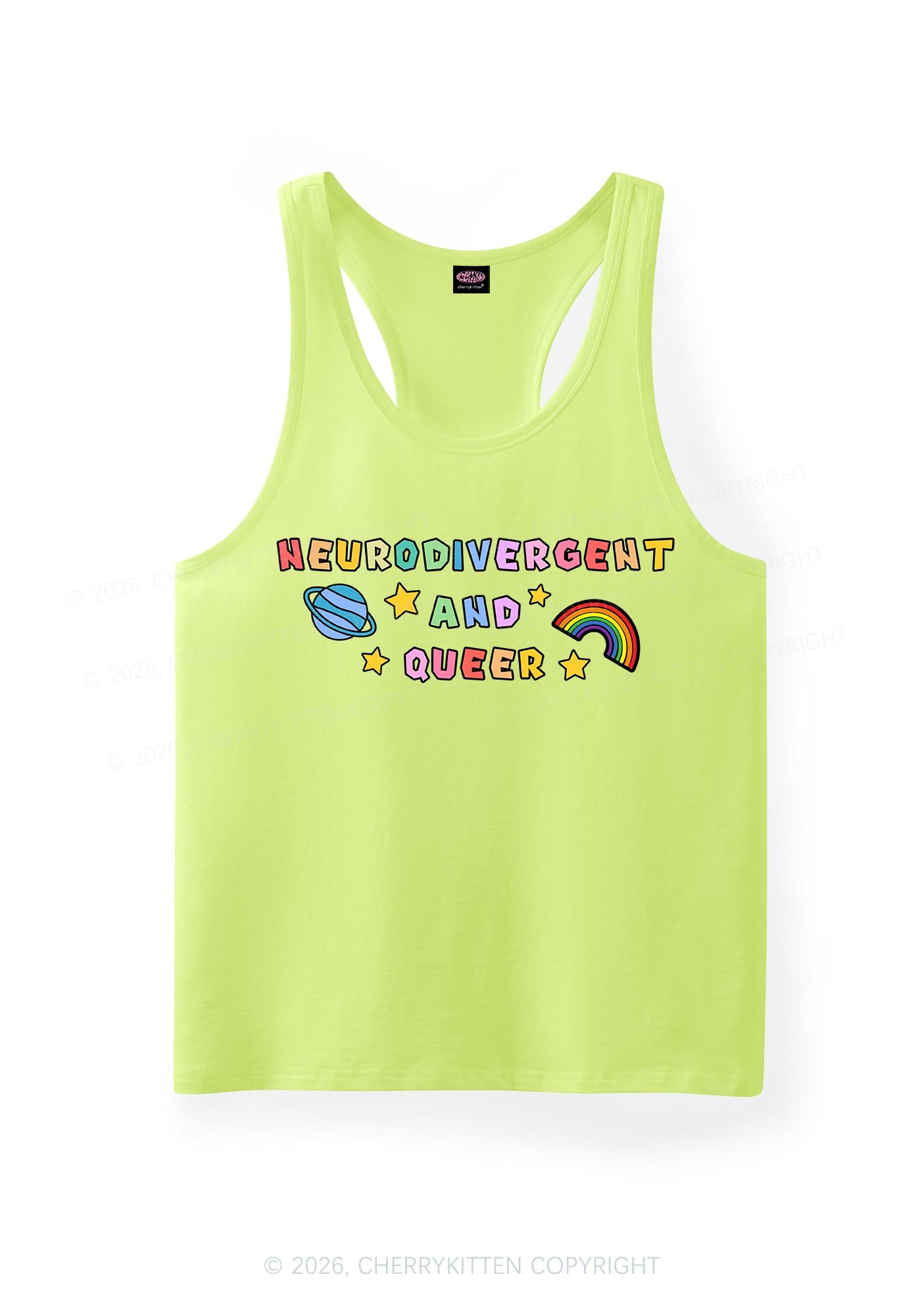 Neurodivergent And Queer Pride Y2K Men Racerback Tank Top Cherrykitten
