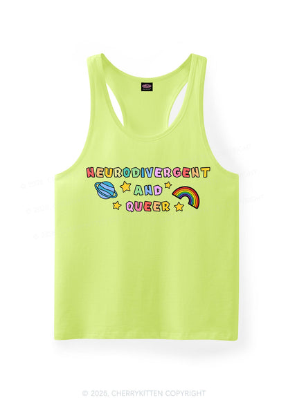 Neurodivergent And Queer Pride Y2K Men Racerback Tank Top Cherrykitten