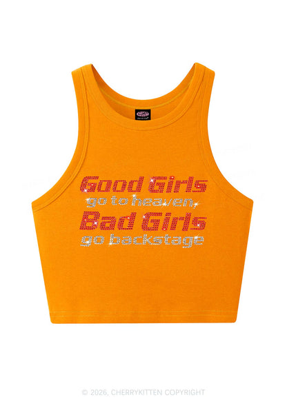 Rhinestone Bad Girls Go Backstage Y2K Crop Tank Top Cherrykitten