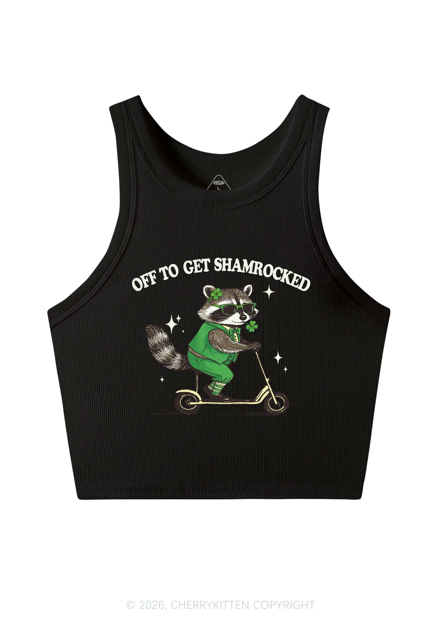 Off To Get Shamrocked St Patricks Y2K Crop Tank Top Cherrykitten