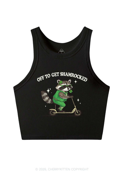 Off To Get Shamrocked St Patricks Y2K Crop Tank Top Cherrykitten