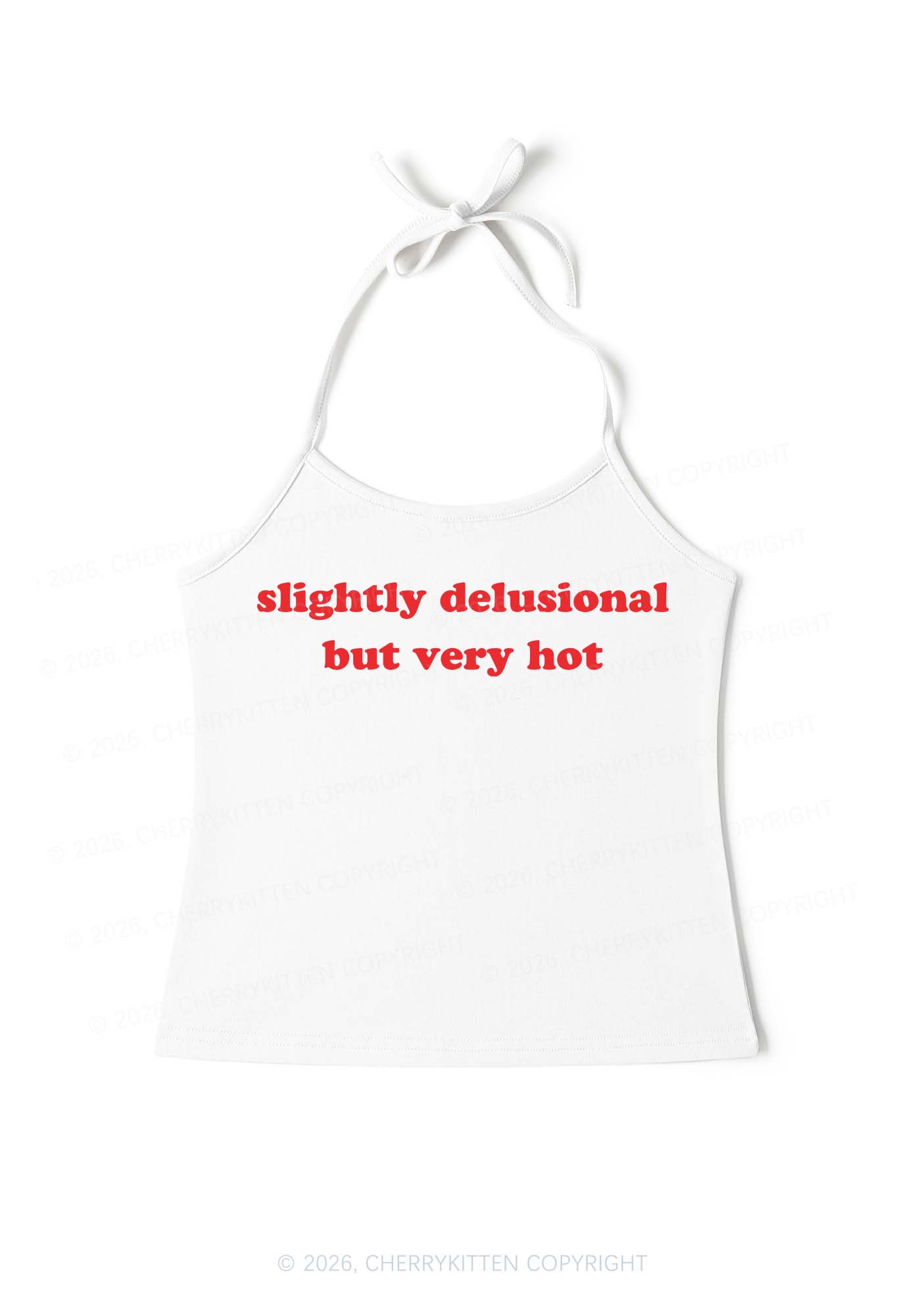 Slightly Delusional But Very Hot Y2K Halter Neck Cami Cherrykitten