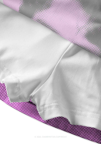 Custom Pixel Portrait Y2K Print Mini Skirt Cherrykitten