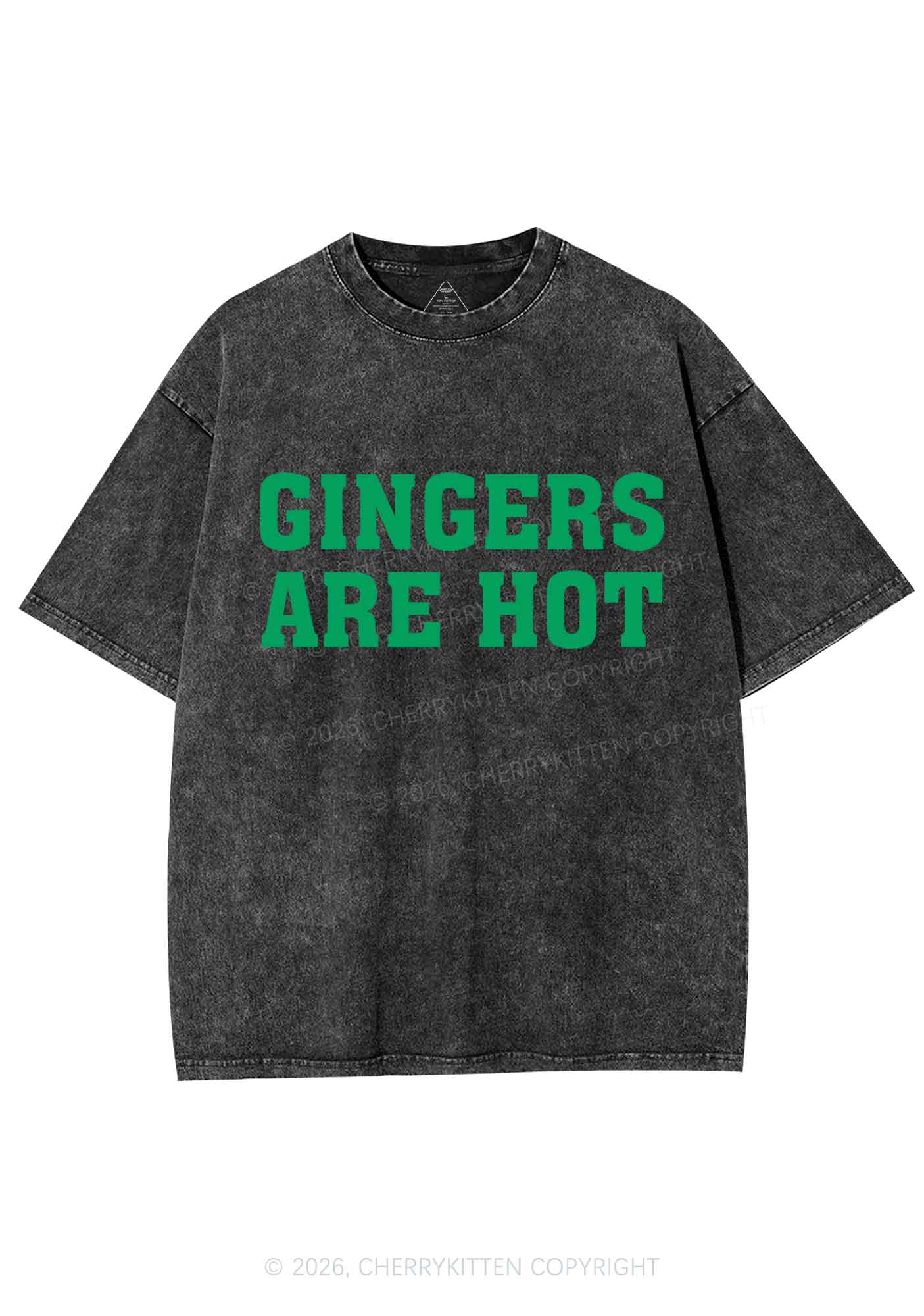 Gingers Are Hot St Patricks Y2K Shirts Washed Tee Cherrykitten