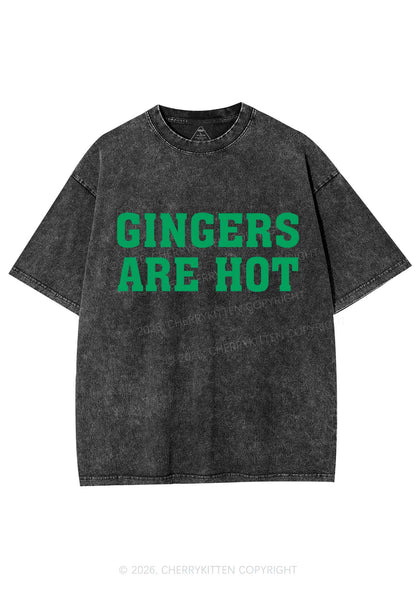 Gingers Are Hot St Patricks Y2K Shirts Washed Tee Cherrykitten